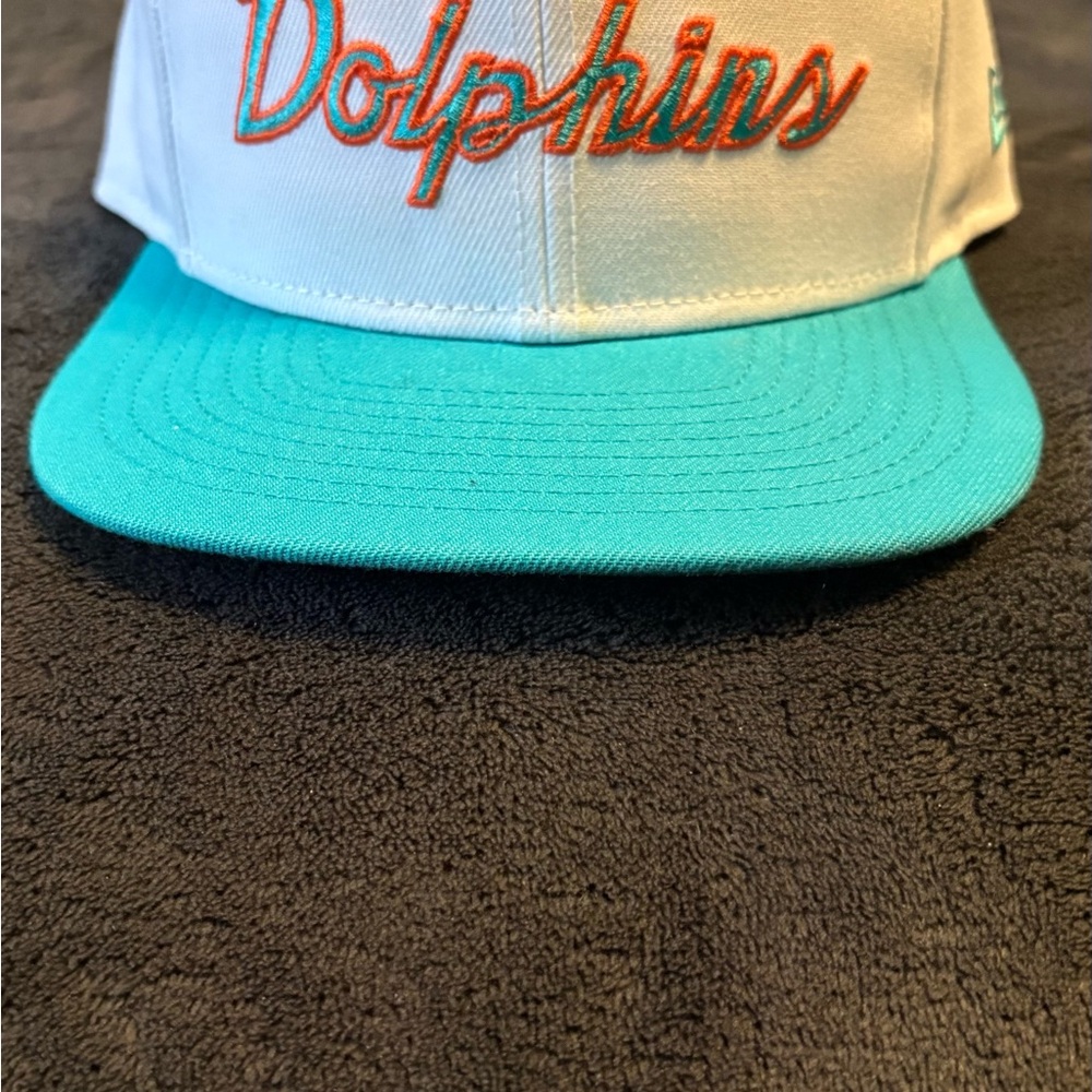 New Era Miami Dolphins script hat.